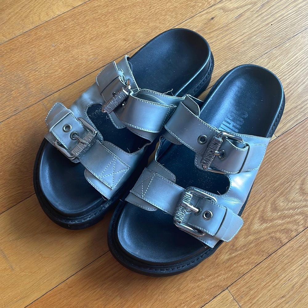 Moschino Buckle Double Strap Sandals - Picture 2 of 6